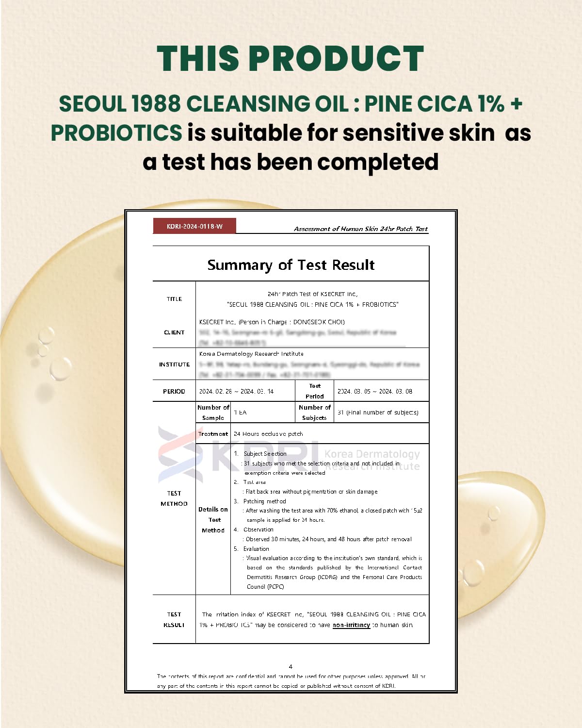 K-SECRET SEOUL 1988 Cica Cleansing Oil – Deep Pore Cleansing & Gentle Exfoliation | Daily Oil Cleanser for Sensitive Skin | Korean Skincare, 200ml / 6.76 fl oz