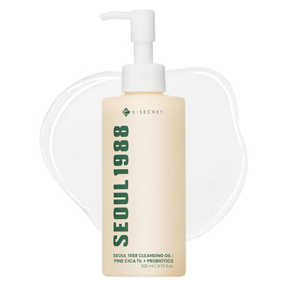 K-SECRET SEOUL 1988 Cica Cleansing Oil – Deep Pore Cleansing & Gentle Exfoliation | Daily Oil Cleanser for Sensitive Skin | Korean Skincare, 200ml / 6.76 fl oz
