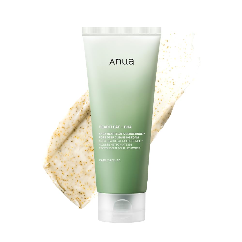ANUA Heartleaf Quercetinol Pore Deep Cleansing Foam, Facial Cleanser, for Double Cleansing, BHA, Hyaluronic Acid, Glycerin, Face Wash, Blackhead Remover,...