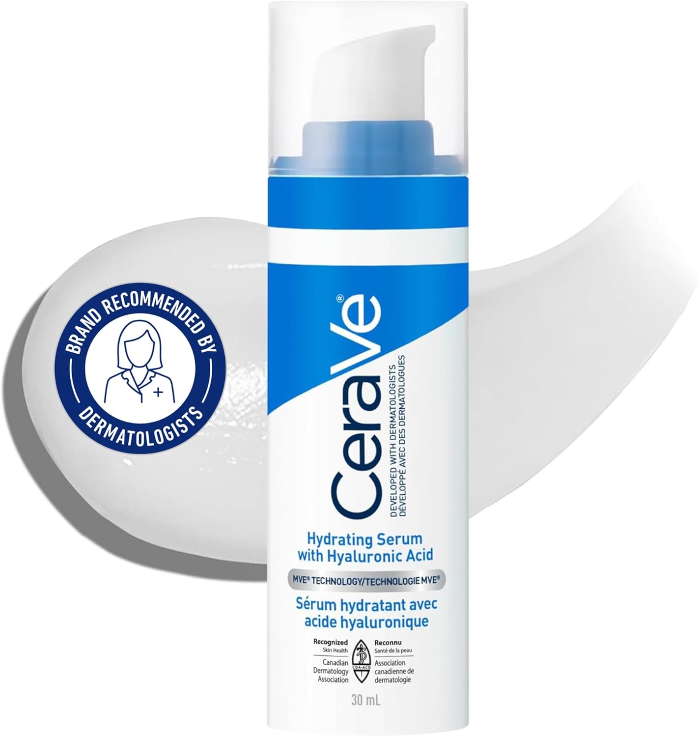 CeraVe Hyaluronic Acid Face Serum, Hydrating Serum for Face with Vitamin B5 & Ceramides, for Men & Women, Normal To Dry Skin. Fragrance Free,...
