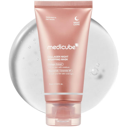 Medicube Bio Collagen Face Mask Overnight, Bio Collagen Face Mask, Bio Collagen Mask, Hydrating Overnight Hydrogel Mask, Pore Minimizing, Elasticity (Pack Of 1, TUBE 75 gm)